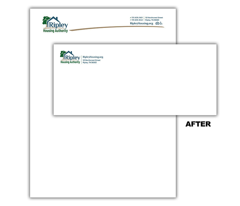 Ripley Housing Authority - Digital Stationery – Before & After Example