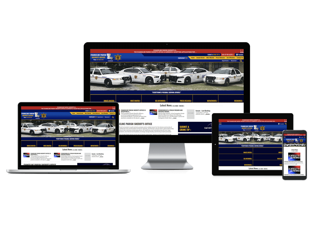 Evangeline Parish Sheriff's Office, Louisiana - Responsive Website