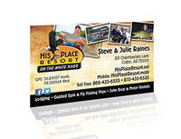 His Place Resort on the White River - Business Cards